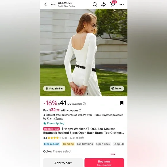 Butter yellow long sleeve - Picture 5 of 5